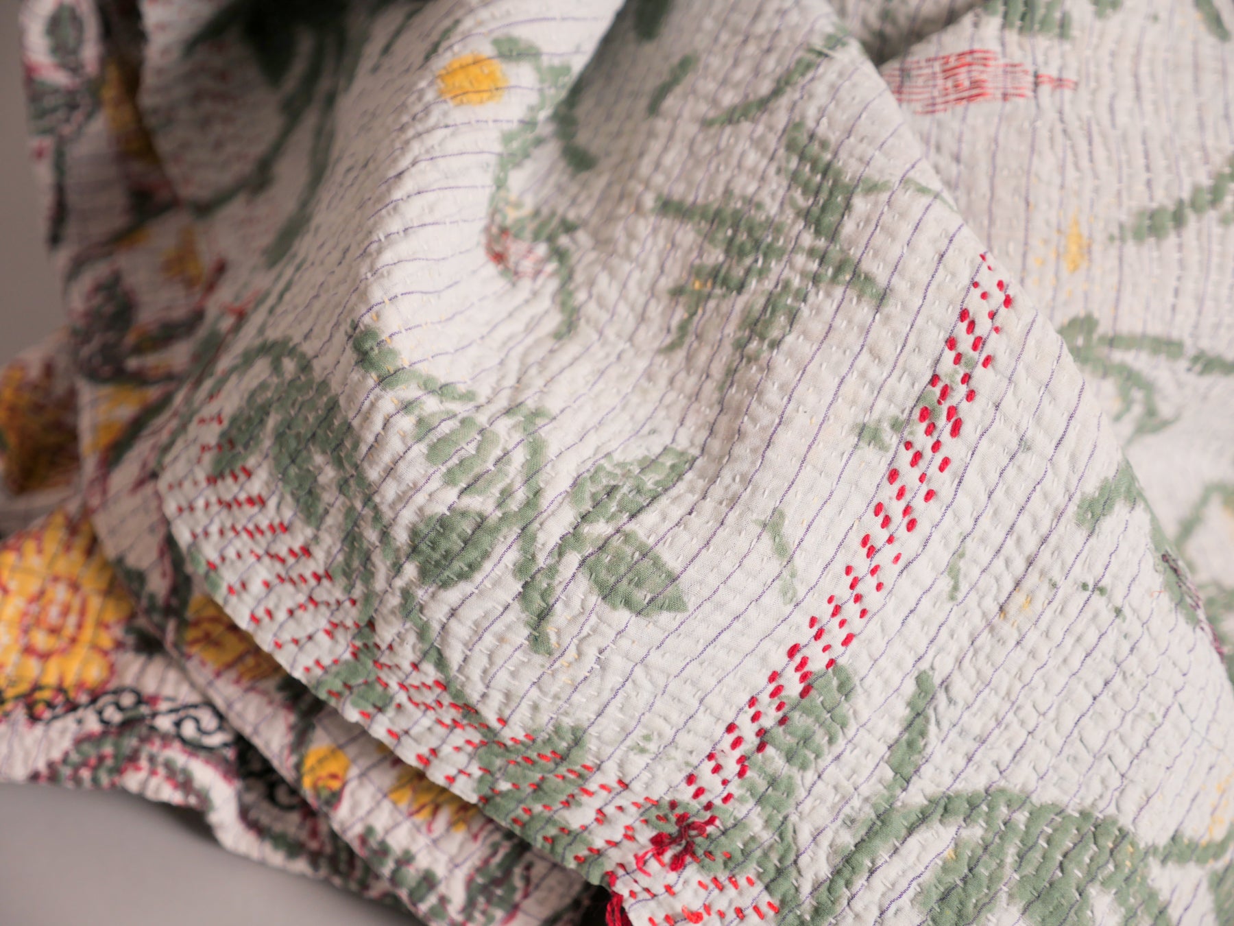 Couverture kantha vintage imprimé