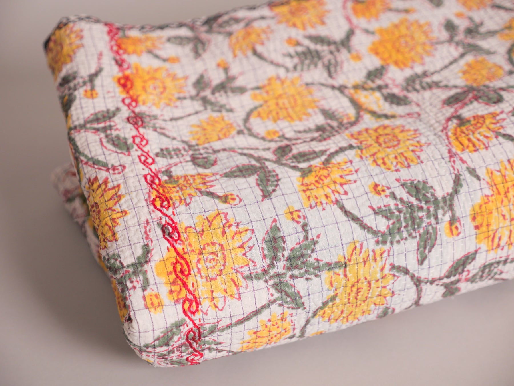 Couverture kantha vintage imprimé